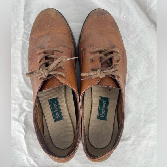 Rockport Vintage Leather Lace-Up Shoes Tan Brown Classic Loafer Dress Women’s 7 - Picture 5 of 8